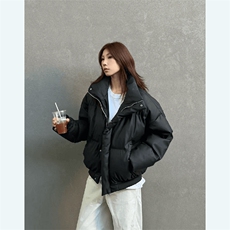 现货5W件冬季三防重磅硬挺boxy短款羽绒立领PU皮棉衣外套加厚棉服，男装棉衣，电商A486-1