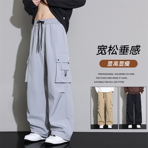 2025秋季美式高街大口袋纯色轻薄速干伞兵裤工装休闲裤Z6908-P40图片