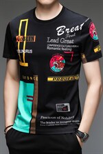 纯棉短袖T恤男薄款圆领上衣2023夏季青年男士休闲印花时尚体恤，男装T恤，电商B212（原钱塘6029）