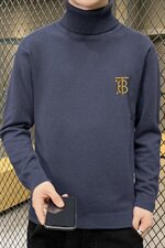 秋冬可翻高领毛衣男B纯色长袖男刺绣毛衫打底针织衫深灰M252P33，男装针织衫/毛衣，星座1207