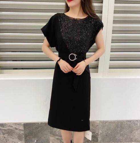 现货亮片气质大版收腰连衣裙，女装连衣裙，艾蔚儿