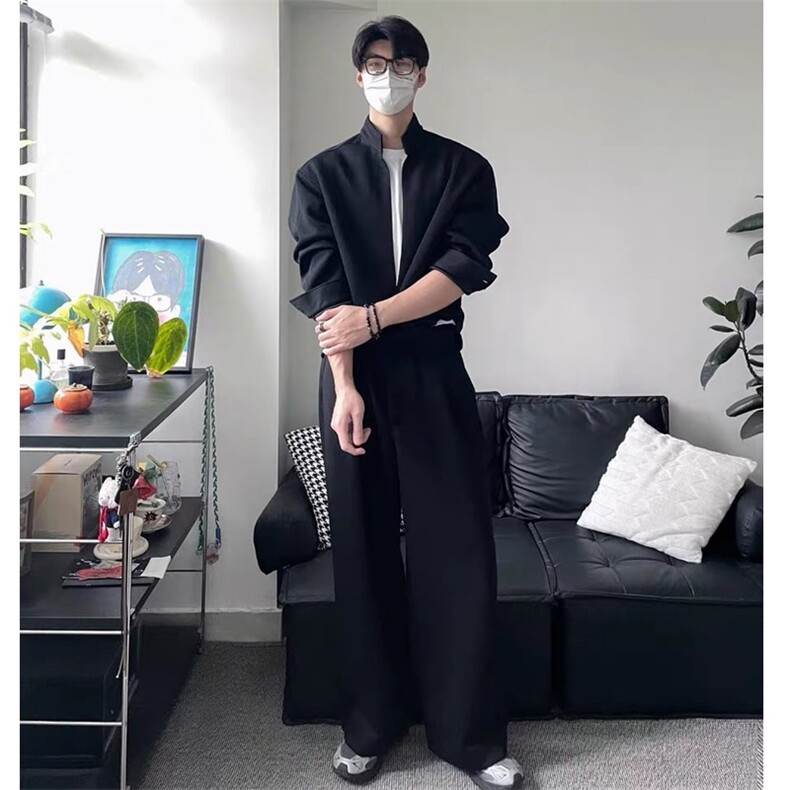 现货假两件层次感重磅立领卫衣套装上衣W202-P60卫裤KK303-P50,男装休闲套装,星座1213