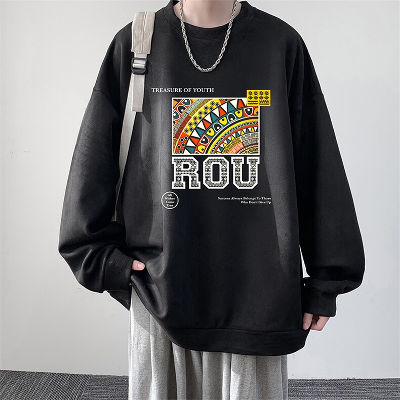 麂皮绒卫衣男大码重磅长袖t恤男JW81370-P35,男装卫衣,电商A040