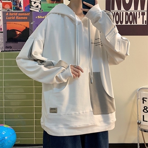 7XL-M大码连帽卫衣男2023春季新款潮港风文艺男上衣加肥加大码图片