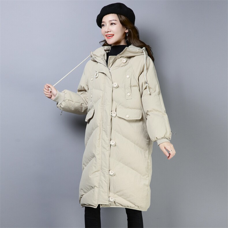 休闲都市时尚中长款拉链连帽棉衣/棉服宽松2020年冬季修身显瘦,女装棉衣/棉服,小林双子