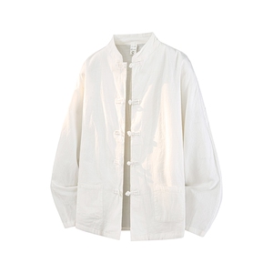 8XL-M 亚麻棉麻长袖衬衫风衬衫新中式打底衫佛系CS504P68控88图片