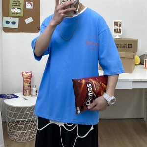 2025夏季短袖t恤衫男港风宽松打底衫潮流A210-A8307-P25 控38图片