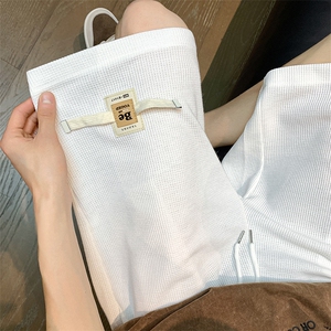 8XL-M华夫格纹理篮球短裤男休闲大码松紧系绳五分裤DK1508P40控58图片