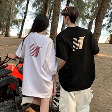 EQ426字母印花夏季情侣装短袖T恤男女学院风简约半袖上衣韩范，男装T恤，电商C306-1
