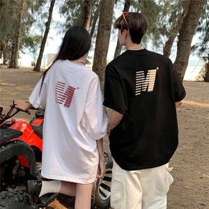 EQ426 字母印花夏季情侣装短袖T恤男女学院风简约半袖上衣韩范图片