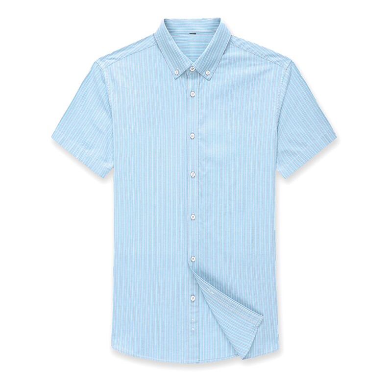 AD22119钱塘2020-3夏季男士高端全棉条纹短袖衬衫P65,男装衬衫,钱塘207-3