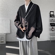 现货CS1161-p55新款高品质小众叠穿开衫大码衬衫上衣外套，男装衬衫，电商A059