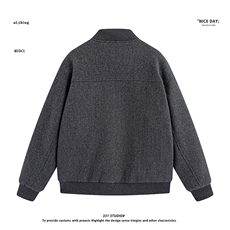 平铺~广检新标90白鸭绒冬季美式毛呢休闲羽绒服E066/P188，男装羽绒服，电商B331