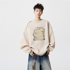 得物供货、重磅420克现货圆领卫衣宽松HD019-1-WY2759LL-P35，男装卫衣，电商019-1
