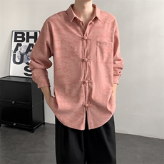 2025秋冬新款灯芯绒清明上河图新中式盘扣唐装汉服2535-P60，男装民族服装，电商A057