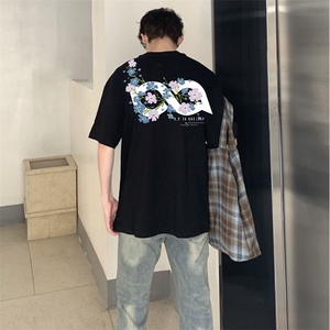 万针全刺绣解构设计260克重磅双纱纯棉高品质美式高街短袖T恤特39图片