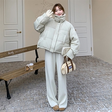 羊羔毛领短款羽绒服女冬季2025新款高级感独特超好看流行工装外套，女装羽绒服，2C236