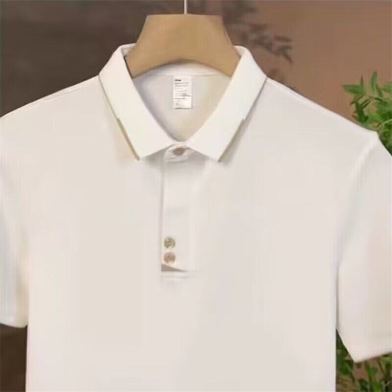 夏季成熟男士修身潮流潮牌小众设计感纯色翻领休闲百搭短袖polo衫,男装Polo衫,电商B212（原钱塘6029）
