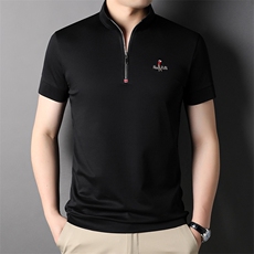 D22864钱塘2020-2夏季休闲半拉链立领男式精品商务T恤P63，男装T恤，钱塘207-2