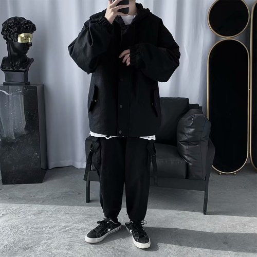 暗黑系春秋宽松外套男士ins韩版潮流机能风工装夹克百搭SY32-p65,男装夹克,星座1008-2