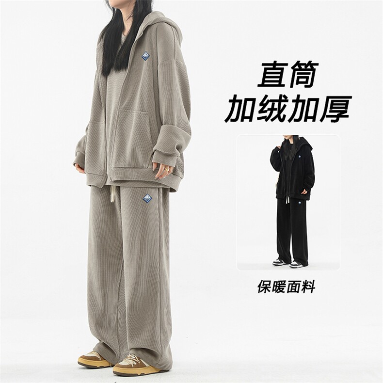 日系时尚垂感秋冬季新款舒适宽松套装SJT862-特批176加绒特批206,男装休闲套装,星座718