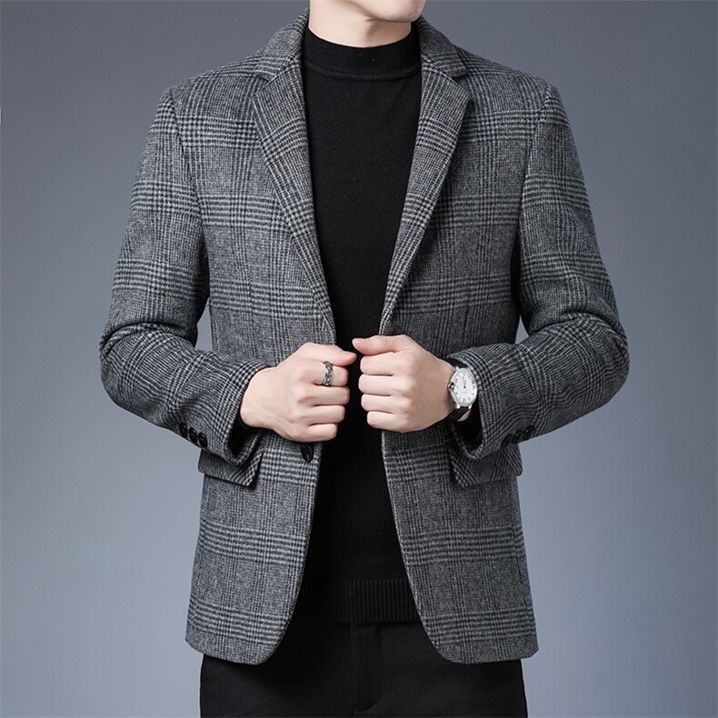 CKM3818钱塘2020-2中年男士冬季厚款时尚休闲简约西服外套P152,男装西服,钱塘207-2