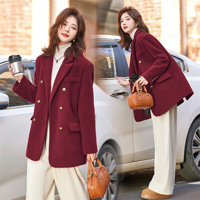 高品质！短款毛呢羽绒服女洋气2024年冬季新款高级感保暖显瘦90绒，女装羽绒服，众宇琦