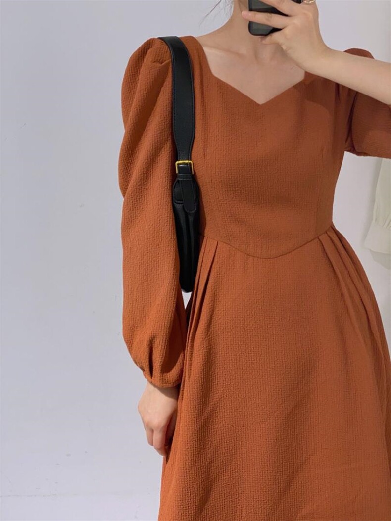 收腰连衣裙，女装连衣裙，驿谷