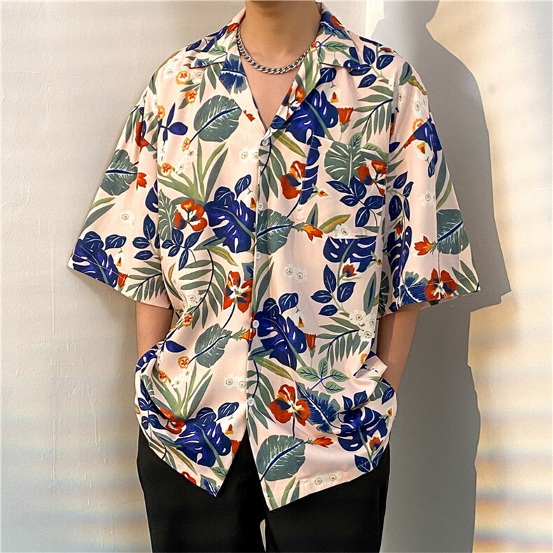 夏季五分袖潮牌宽松垂感面料男式痞帅衬衫男百搭防晒服外套夹克图片
