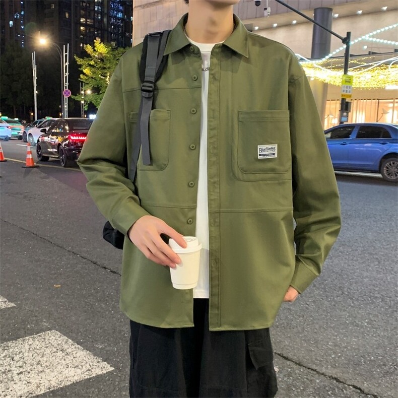 25年春季工装衬衫长袖得物抖音衬衫DS-C323-1-S580-P48,男装衬衫,电商C323-1