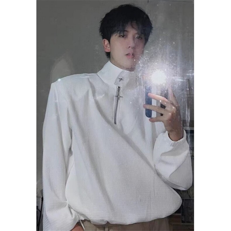 立领半拉链卫衣男韩版设计感帅气百搭套头上衣春秋W847，男装卫衣，星座1116A（原606A-3）