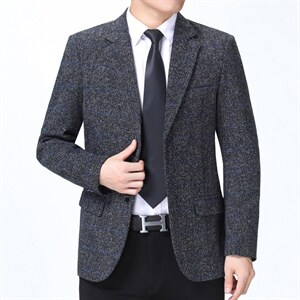 2023春秋季新款中年休闲时尚西装外套男免烫商务西服上衣男士图片