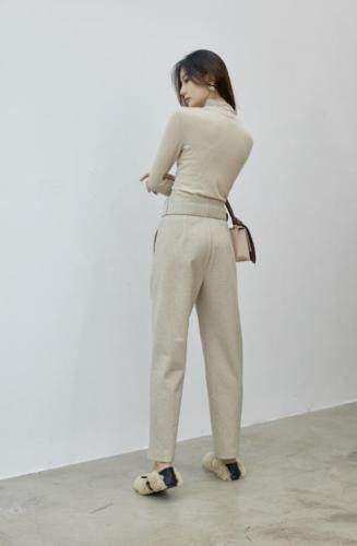 冬季新款气质显瘦腰头设计感遮肉呢绒厚实，女装，拉嘉图