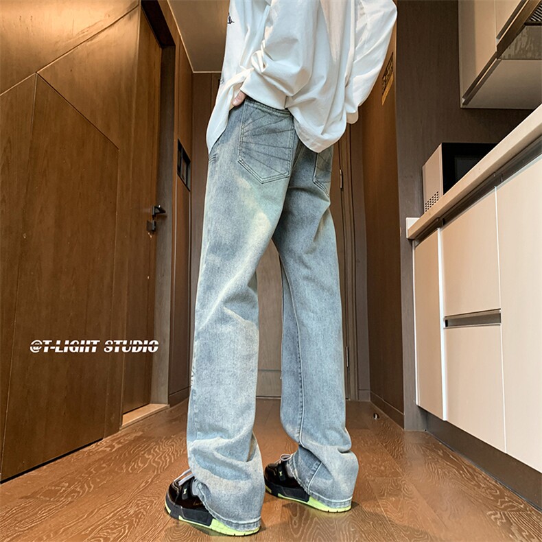 B221美式ins高街暗黑小众铆钉伐木裤牛仔裤LK23145-P65控88,男装牛仔裤,电商B221