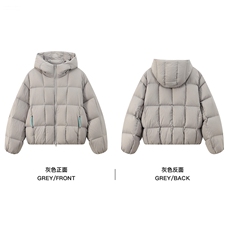 网图-连帽方格面包服棉服男cp256-特105，男装棉衣，电商B371