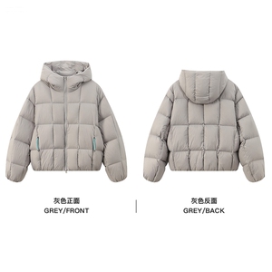 网图-连帽方格面包服棉服男 cp256-特105图片