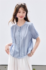 现货2026夏装新款休闲凉爽透气女士上衣衬衣衬衫，女装衬衫，木子恋