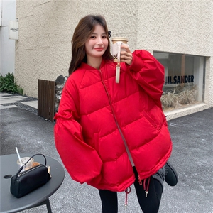 花边拼接白鸭绒棒球羽绒服女2025冬装保暖外套小个子跨年圣诞好看图片