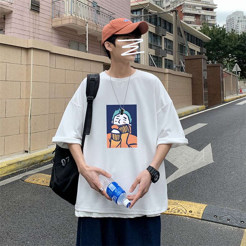 Q11042-P30春夏季七分袖t恤男大码五分袖男短袖中袖，男装T恤，电商A040