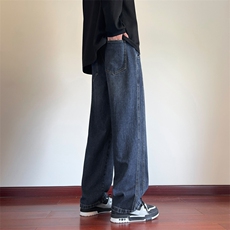 特批春季新款牛仔裤男款水洗宽松直筒休闲长裤潮流裤子J8055-P40，男装牛仔裤，星座509