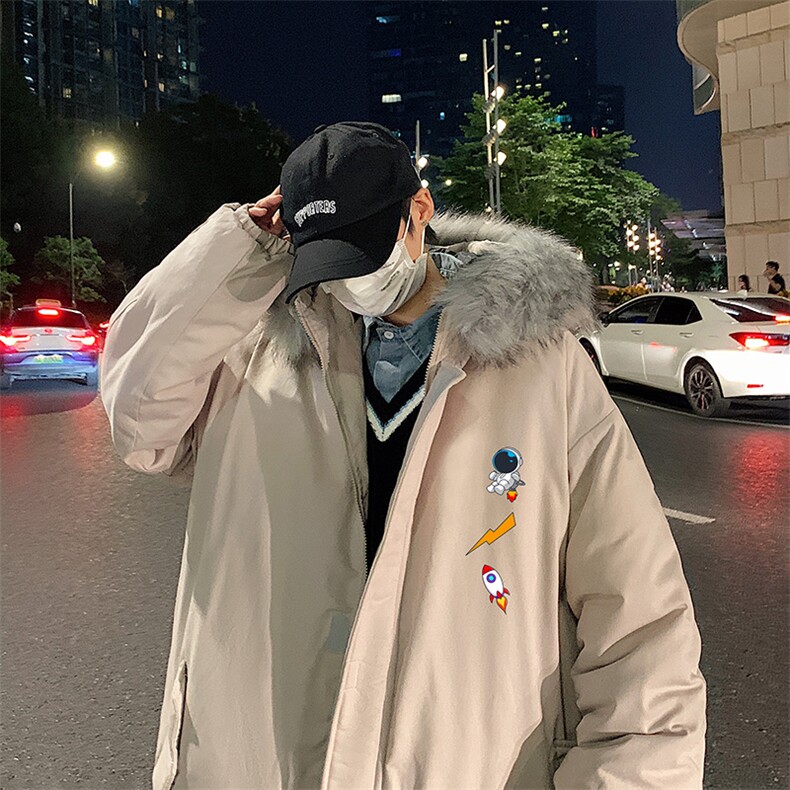 MM48165-P130 冬季大毛领棉衣男士大码加厚棉袄男棉服图片