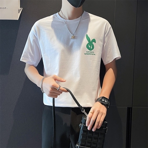 TX24-P38夏季T恤男短袖半截袖新款男装上衣痞青年半袖-黑1控58图片