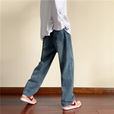 港风2025秋季新款男生牛仔裤潮牌高街抽绳裤子KN12P40，男装牛仔裤，电商D325