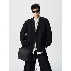 简约刺绣金属扣设计休闲西装大码M-5XL韩版西服男XF78085P85控128，男装西服套装，星座227-7