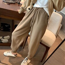 多色针织束脚裤，其它，XTZ style