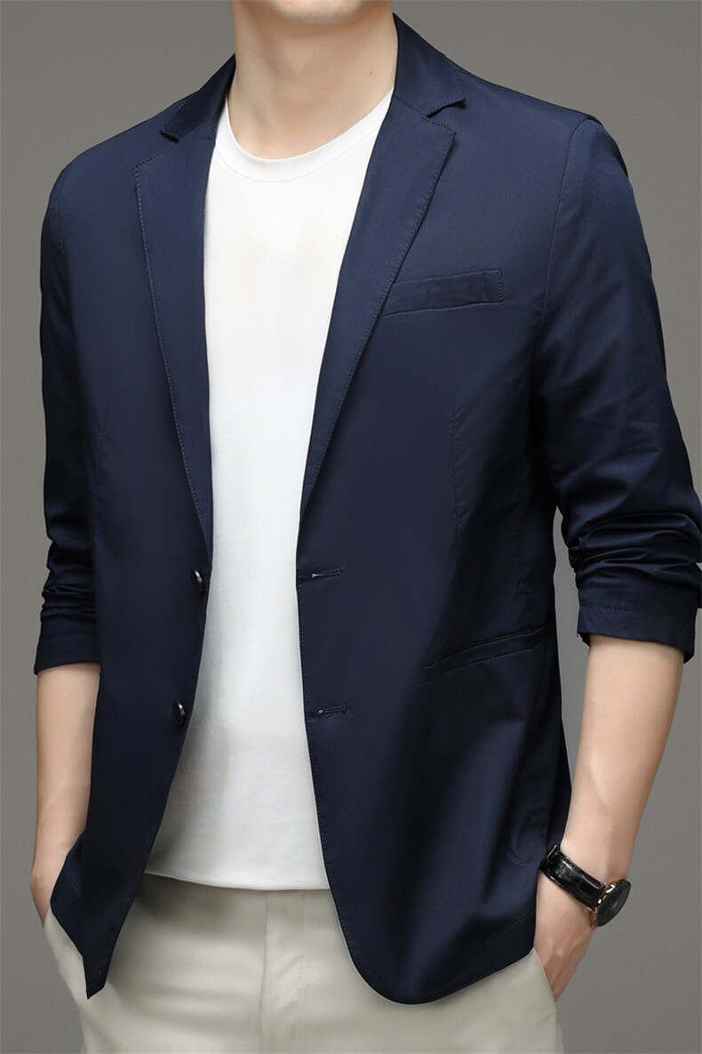 D219913男式2021初秋薄款西装男西服外套修身商务休闲男P198,男装西服,电商B360