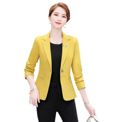 2021秋季时尚简约大方气质优雅收腰显瘦休闲修身西装外套，女装西装，多彩