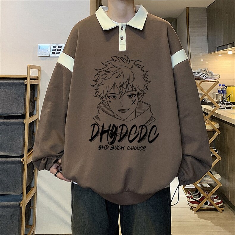 电商DSA028-PLCTV208P5065棉新款港风长袖POLO衫男，男装Polo衫，电商A028