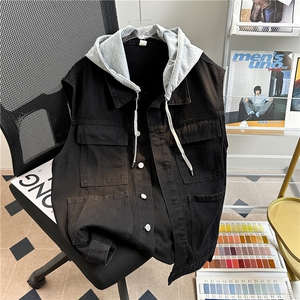 MJ213-p58-限价88 M-5XL oversize cleanfit宽松大码牛仔马甲图片