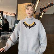 高质量！秋冬季高领毛衣加绒加厚翻领针织衫男毛衣FL546-特P38，男装针织衫/毛衣，电商B371